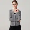 Nova coleção outono e inverno: cardigã de cashmere com decote V e lantejoulas, suéter de tricô casual feminino, casaco suéter curto e de corte solto