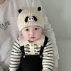 Touca de Bebê Outono e Inverno Fofa Super Fofa de Lã Tricotada Quente e Espessa Proteção de Orelha para Recém-Nascido Chapéu de Cabeça