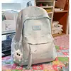 Color Base Blanco Leche con Lunares de Gotas de Agua Morado Claro, Mochila Femenina, Estilo Suave y Dulce, Mochila para Fiesta de Estudiantes y Viajes