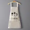 Delantal Impermeable y a Prueba de Aceite Nuevo y de Moda para Mujeres, Uso en Cocina, Cocina Casera, Mangas de Dios de la Cocina, Cinturón de Trabajo para Hombres, Trabajo Estampado