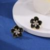 Novos brincos de flor de óleo de zircônia microincrustada de alta qualidade femininos coreanos ins fashion temperamento brincos atacado