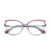 2021 gafas anti luz azul montura moda nórdica gafas montura lisa combinación de colores metal fuente en stock 3024