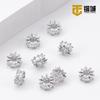 Cobre banhado a ouro 18K cor de ouro real retenção luantong spacer beads quadrado zircão clavícula cadeia pingente diy acessórios de jóias artesanais