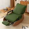 Silla de Ocio Estilo Nórdico Mecedora Sillón de Descanso Balcón Sofá Perezoso Cómodo Silla Individual Jardín Sala de Estar Dormitorio Silla para Siesta