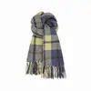 Cachecol Xadrez Atmosférico para Mulheres, Outono e Inverno, Caxemira Sintética, Extra Longo, Espessado, Cachecol Quente para Pescoço, Versátil, Transfronteiriço