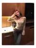 Nuevo Top de Hombros Descubiertos Estilo Puro Lustre Otoño e Invierno con Costuras de Diamantes Brillantes Ropa de Punto Ajustada con Efecto Adelgazante Camiseta Interior de Manga Larga para Mujer