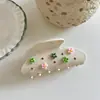 Yhj Accesorios para el Cabello Nuevo Pinza para el Cabello de Flor de Lazo Margaritita Pequeña Floral con Strass Pinza de Tiburón de Acetato de Gama Alta