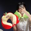 Almohada de Siesta con Forma de Joroba de Manzana de Dibujos Animados Almohada en Forma de U para Avión Protector de Cuello Portátil Gadget Práctico para Dormir en el Coche Almohada para el Cuello de Oficina Coche