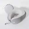 Novo travesseiro em seda gelada em forma de U com espuma de memória, portátil e armazenável, personalizável com logotipo, travesseiro de suporte para pescoço refrescante para viagens de longa distância e uso em avião