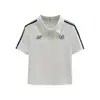 2026 Novo Estilo Gola Polo Ombro Reto Estilo College Camiseta Estampada Versátil Moda Jovem Top Emagrecedor