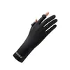 Guantes de Verano Antideslizantes Transpirables Finos Sin Dedos Pantalla Táctil Seda de Hielo Anti-UV para Mujeres Protección Solar para Exteriores