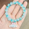 Pulsera Sanrio de Gradiente Bicolor para Mujer Dulce Fresca Verano Chica Estudiante Perla de Cristal Pulsera Bicolor Tejida a Mano