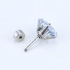 Venta caliente transfronteriza aretes de circonita de cuatro garras de una pieza tornillos externos acero titanio aretes piercing para el cuerpo humano fábrica en stock venta al por mayor