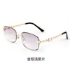Patillas Ligeras de Lujo con Adorno de Perlas, Gafas de Sol Sin Marco de Gama Alta para Mujer, Populares para Fotos de Maquillaje Natural, Gafas de Sol con Protección Solar