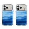 Pintura al Óleo Nube Montaña Película Dos en Uno Adecuado para Oppo Huawei iPhone 17 Pro Max Funda Apple 17 Pro Estilo Ins Femenino