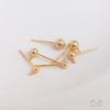 Aretes de Bola Colgante Rellenos de Oro de 14K que Conservan el Color Aretes de Frijol de Aguja Aretes de Cuentas Redondas Aretes DIY Hechos a Mano Materiales para Accesorios de Aretes