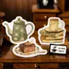 Chica de Salsa de Tomate y Paquete de Pegatinas de Papel - Serie Día del Té - Diario de Juego de Té Creativo Vintage Temático del Té - 6 Diseños