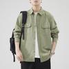 Camisa Simples Japonesa Danborne Masculina Primavera e Verão Solta Casual Camisa de Trabalho Americana Tendência Cor Sólida Camisa de Polegada