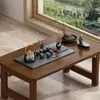 Mesa de Chá Baixa Dobrável, Não Requer Montagem, Feita de Bambu, Adequada para Tatami, Janela de Canto, Madeira Maciça, Uso Doméstico Estilo Preguiçoso, Mesa de Varanda Estilo Japonês