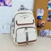 Mochila de aspecto elegante, simple, ligera, de gran capacidad con diseño de letras, resistente y duradera, mochila con múltiples compartimentos para estudiantes de secundaria y preparatoria