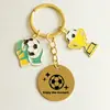 Llavero de Acero Inoxidable Tema Deportivo Fútbol Mundial 2026 Colgante de Ventilador Souvenir Regalo de Graduación