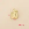 Pingente Série Frutas Estéreo Liangfei Cobre Banhado a Ouro Real 18K Pingente de Maçã com Diamante Feito à Mão Acessórios para Joias DIY
