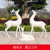 Adornos de Ciervo Sika Simulado para Exterior Jardín de Patio Parque Forestal Escultura de Fibra de Vidrio de Ciervo Modelo de Plaza Animal Simulado