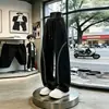 Pantalones de chándal bordados Husu de hilo blanco y gris para hombre, diseño de otoño, pantalones de pierna ancha curvada, pantalones largos deportivos y casuales de pierna recta