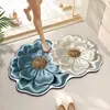 2026 Novo Tapete de Chão para Banheiro Floral Realista 3D de Lama Diatomácea Macia Tapete para Pé Absorvente de Água Antiderrapante para Banheiro