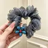 Goma para el pelo de alta gama estilo coreano con estampado floral de girasol azul, accesorio para el cabello versátil y elegante, nuevo modelo verano 2026