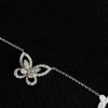 Colar de borboleta fantasma de cinco flores de diamante feminino elegante e moderno design de nicho de luxo corrente de clavícula de alta qualidade