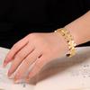 Pulsera de Plata para Hombre Plata 999.9 Plata Esterlina Oro Flor de Durazno Pulsera Sólida Abierta Moda Lujo Ligero Todo Combinable