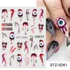 Pegatinas de Arte de Uñas Nuevas Transfronterizas Estampadas Estéreo 5D Halloween Vísceras Corazón Órgano Horror Pegatinas Adhesivas para Uñas
