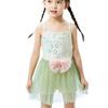 Traje de baño infantil con lazo, juguetón, lindo, tirantes tipo tirantes, falda de gasa, trajes de baño para niñas pequeñas y medianas, trajes de baño para playa y aguas termales, venta al por mayor