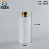 Botella Translúcida Esmerilada de 100 ml con Tapa UV PET Transparente Espesado Sellado para Loción Líquida Botella de Plástico de Hombro Plano con Tapa Metálica