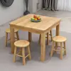 Mesa y Silla de Madera Maciza para Comida Rápida Puesto de Comida Grande Comercial Tienda de Fideos Bar de Snacks Mesa y Silla de Desayuno Combinación Mesa de Comedor Rectangular Económica