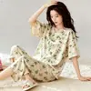 Pijama para mujer Tallas M-5XL, de manga corta, pantalón corto, verano, corte holgado, talla grande, conjunto casual para estar en casa, para mujeres de mediana edad y mayores, adecuado para usar tanto en interiores como en exteriores