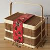 Nueva caja de regalo grande de bambú Zongzi para Año Nuevo, cesta de bambú, embalaje para huevos, alimentos, productos nativos, artículos de Año Nuevo, caja de regalo portátil