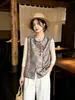 Nova moda nacional feminina estilo chinês, colete jacquard de brocado Song, colete feminino vintage, top de alta qualidade para primavera e outono