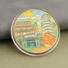 Monedas conmemorativas de ciudades, recuerdos turísticos, monedas coloridas en relieve con paisajes arquitectónicos de Beijing, Shanghái y Nanjing, monedas conmemorativas coleccionables