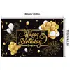 Telón de Fondo de Cumpleaños Nuevo Estilo Transfronterizo Poliéster Accesorios de Fiesta Decoración de Escena con Globos Banner de Cumpleaños Tapiz Colgante