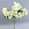 Fábrica Zhaojing Venta al por mayor Orquídea Mariposa Artificial de 5 Horquillas y 15 Flores Decoración del Hogar Venta al por Mayor Transfronteriza Proyecto de Decoración Ramo Pequeño