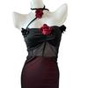 Lencería Nueva Sexy Ajustada Pura Caliente y Caliente Uniforme Rojo Rosa Cheongsam Falda de Cadera Pijama qqny
