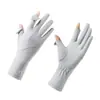 Guantes de Protección Solar para Mujer, Delgados, para Coche Eléctrico, Pantalla Táctil con Dedos, Equitación al Aire Libre, Seda de Hielo, Anti-UV, Guantes de Verano para Mujer