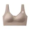 Novo Sutiã Térmico Quente Escovado de Tamanho Grande Sem Costura com Reunião Anti-Queda e Bojo Fixo Integrado Roupa Íntima Estilo Colete para Mulheres