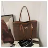 Bolso Tote de Hombro de Cuero Gamuzado de Gran Capacidad para Mujer, Moda Otoño e Invierno 2025, para el Trabajo y Salir