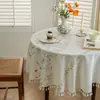 Mantel de Lujo Ligero Estilo Retro Francés Tela de Algodón y Lino Rectangular Mesa de Comedor Mesa Redonda Mesa de Café Tela Protectora Mantel Tela para Mesa de Comedor Impermeable