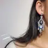 Pendientes de Borla con Pedrería Muy Brillante Estilo Vintage Francés Estilo Corte, Lujo Ligero, Artesanía Pesada, Exagerados y Elegantes, Pendientes de Nicho de Alta Gama para Mujer