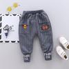 Calça casual infantil de peça única para meninos, calça de outono de comércio exterior, roupas infantis, calça listrada para bebê de 1 a 4 anos