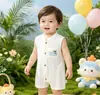 Mameluco Casual de Verano sin Mangas para Bebé, Mono Sencillo Delgado para Niños, Traje Transpirable para Gatear y Jugar al Aire Libre para Bebés